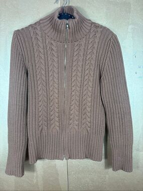 Postcard woman’s full zip Merino wool sweater size M